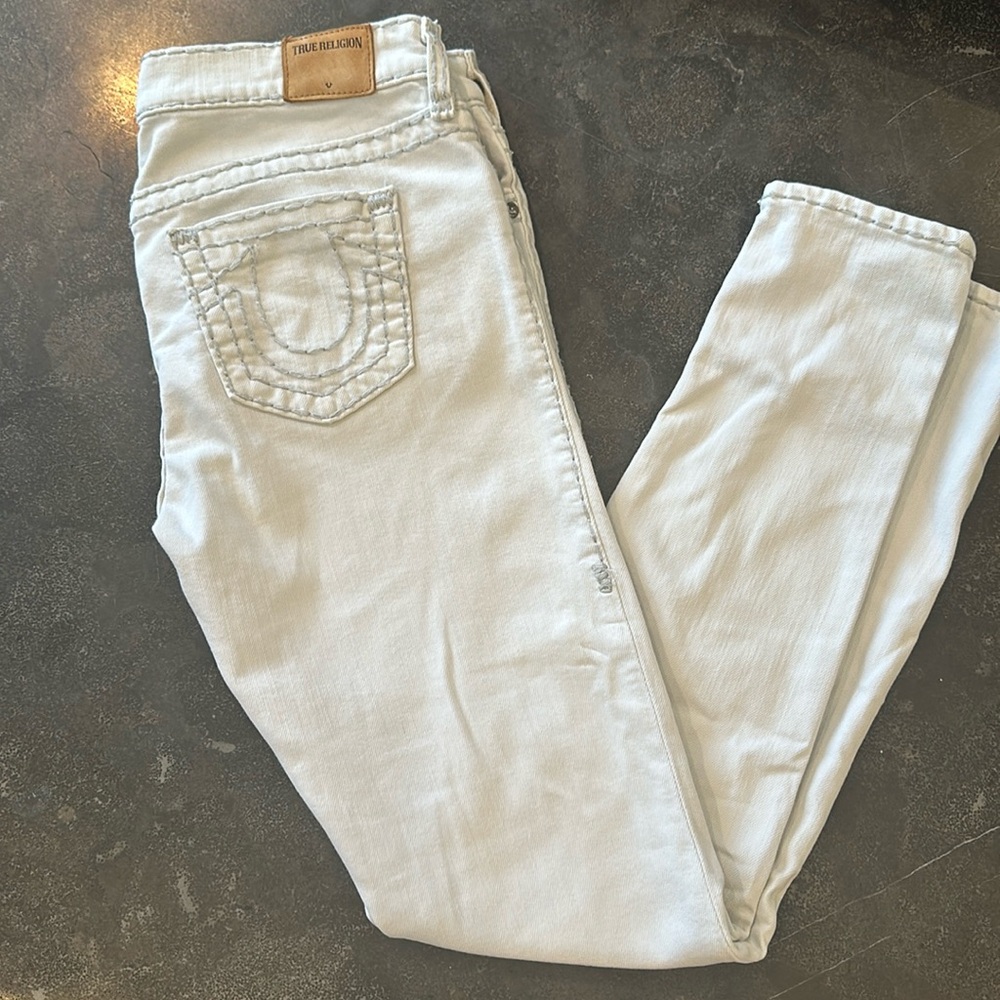 True Religion Women's Skinny Jeans in Pale Ivory